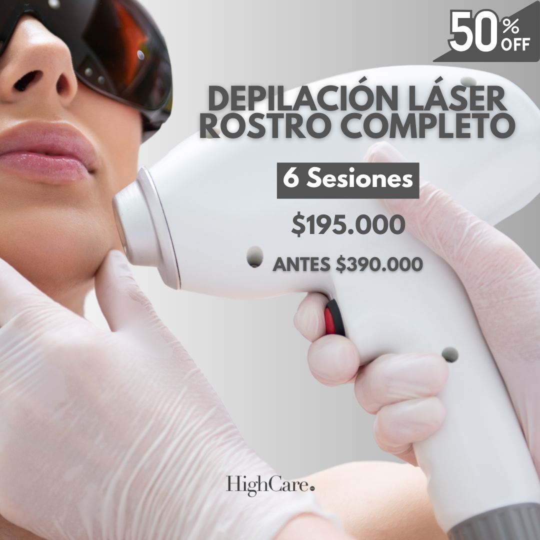 Depilación Láser Rostro Completo (6 sesiones)